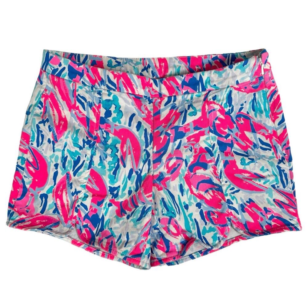 Lilly Pulitzer Hazel Shorts Size 00 27 Cracked Up Bright Pink Lobster Summer Fun